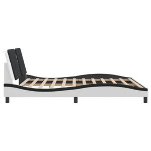 vidaXL Cadre de lit avec LED sans matelas « Zadar » Blanc et noir 180x200 cm