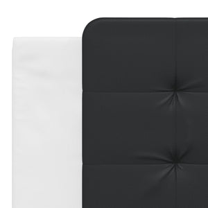 vidaXL Cadre de lit avec LED sans matelas « Zadar » Blanc et noir 180x200 cm
