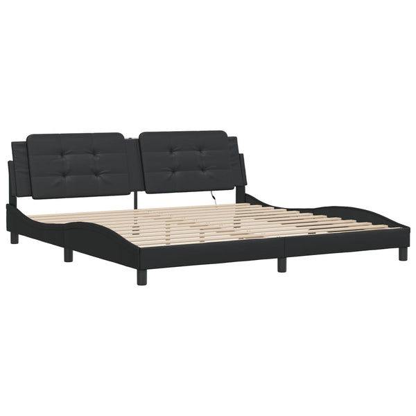 vidaXL Cadre de lit LED sans matelas « Zadar » noir 200x200 cm
