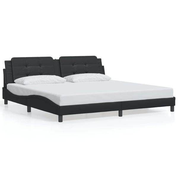 vidaXL Cadre de lit LED sans matelas « Zadar » noir 200x200 cm
