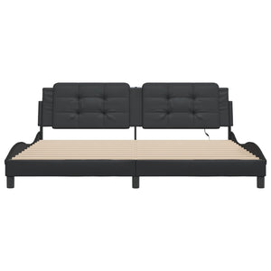 vidaXL Cadre de lit LED sans matelas « Zadar » noir 200x200 cm