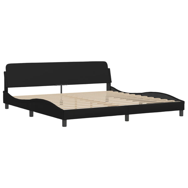 vidaXL Cadre de lit LED sans matelas « Zadar » noir 200x200 cm