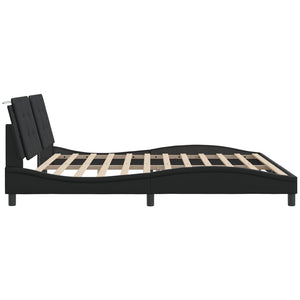 vidaXL Cadre de lit LED sans matelas « Zadar » noir 200x200 cm