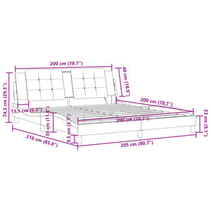 Bettgestell mit LED Weiß 200x200 cm