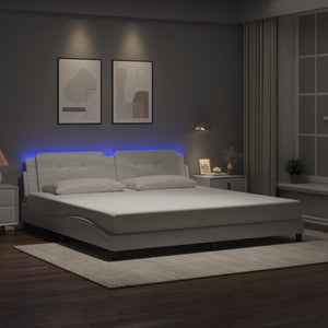 Bettgestell mit LED Weiß 200x200 cm