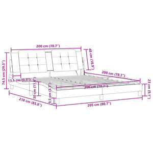 Bettgestell mit LED Braun 200x200 cm