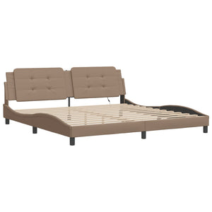 vidaXL Cadre de lit avec LED sans matelas "Zadar" marron cappuccino 200x200 cm