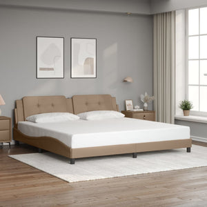 vidaXL Cadre de lit avec LED sans matelas "Zadar" marron cappuccino 200x200 cm
