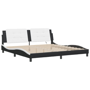 vidaXL Cadre de lit LED sans matelas « Zadar » noir et blanc 200x200 cm