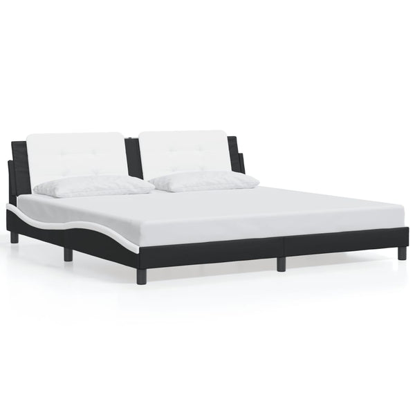 vidaXL Cadre de lit LED sans matelas « Zadar » noir et blanc 200x200 cm