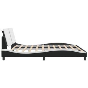 vidaXL Cadre de lit LED sans matelas « Zadar » noir et blanc 200x200 cm