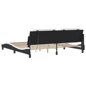 vidaXL Cadre de lit LED sans matelas « Zadar » noir et blanc 200x200 cm