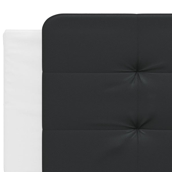 vidaXL Cadre de lit avec LED sans matelas "Zadar" Blanc et noir 200x200 cm