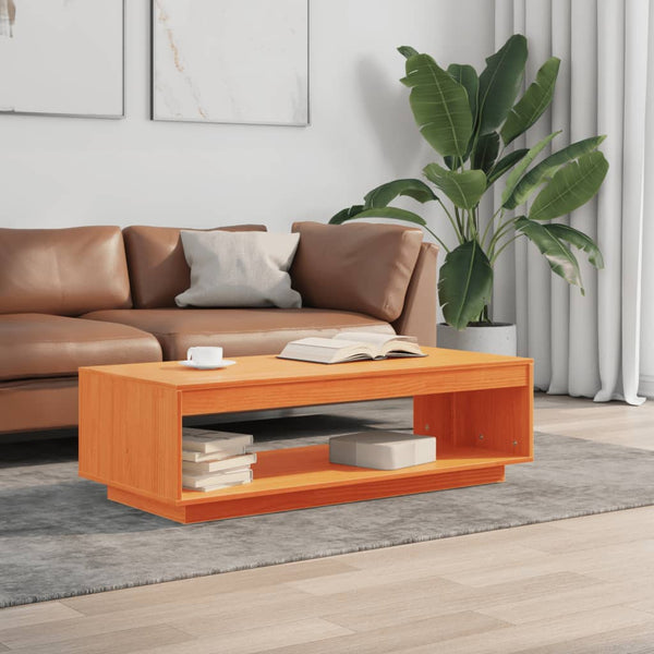 Wachsbrauner Couchtisch aus Kiefer Massivholz