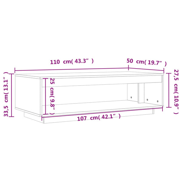 Wachsbrauner Couchtisch aus Kiefer Massivholz