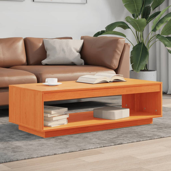Wachsbrauner Couchtisch aus Kiefer Massivholz