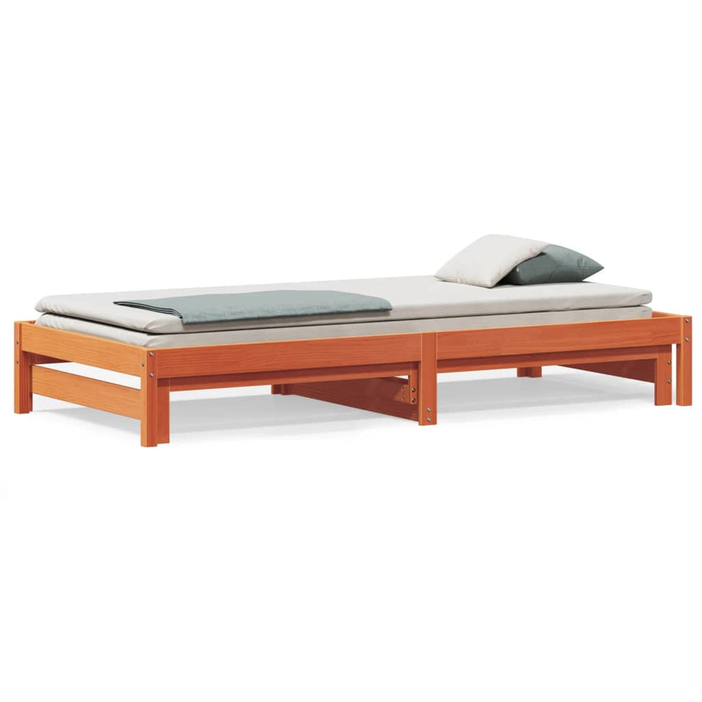 Ausziehbares Tagesbett Wachsbraun 90x190 cm