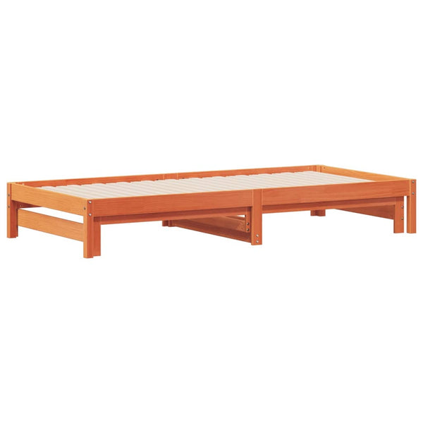 Ausziehbares Tagesbett Wachsbraun 90x190 cm