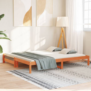 Ausziehbares Tagesbett Wachsbraun 90x190 cm