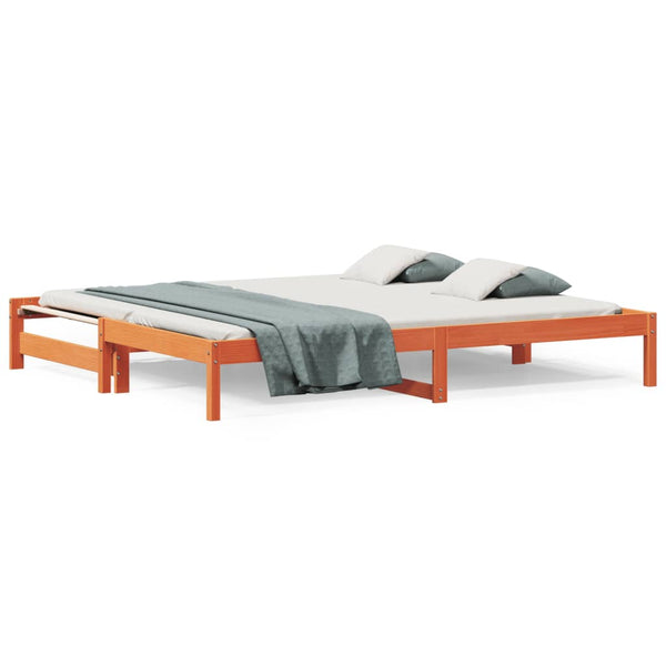 Ausziehbares Tagesbett Wachsbraun 90x190 cm