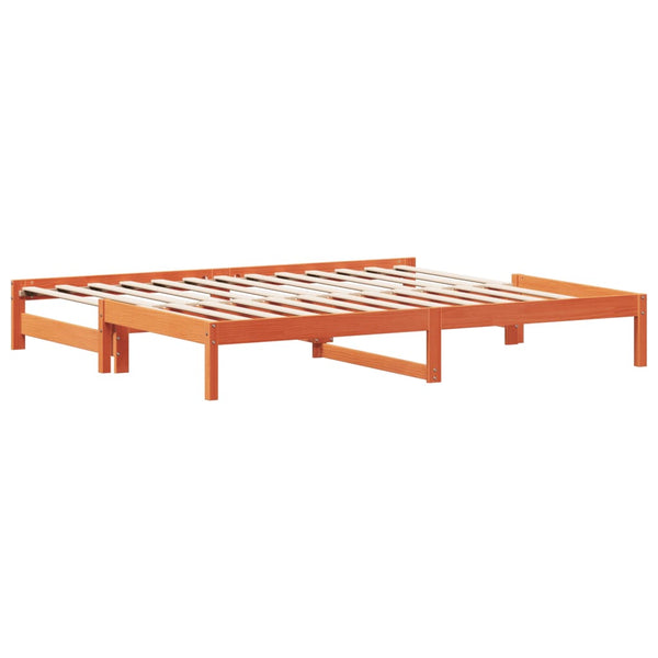 Ausziehbares Tagesbett Wachsbraun 90x190 cm