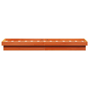 vidaXL Lit en bois massif avec éclairage LED marron ciré 90x200 cm pin