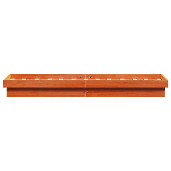 vidaXL Lit en bois massif avec éclairage LED marron ciré 90x200 cm pin