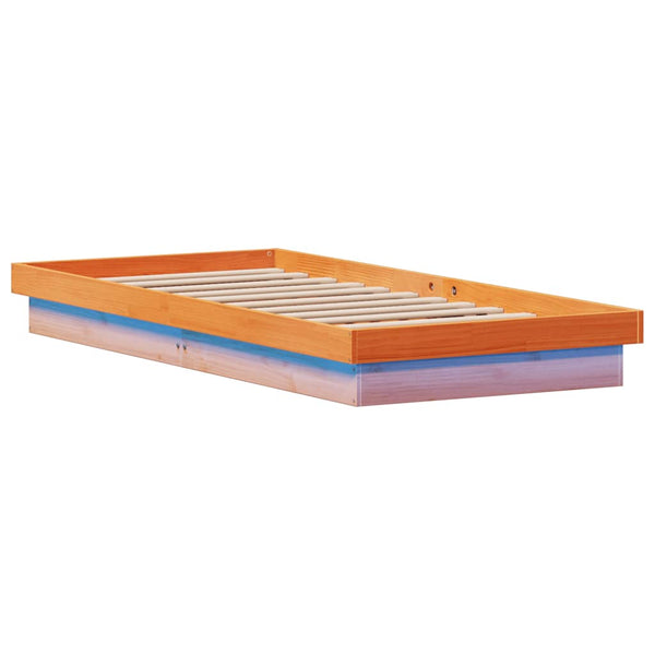 Massivholzbett Kiefer mit LED 100x200 cm