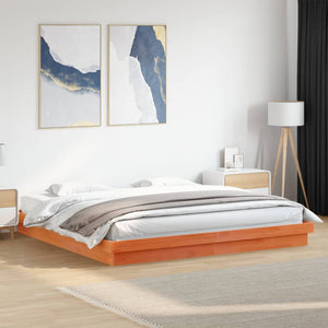 Massivholzbett Kiefer mit LED 200x200 cm