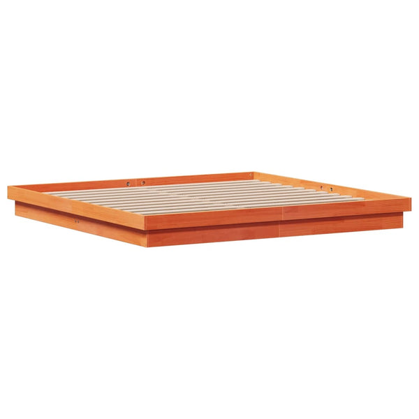 Massivholzbett Kiefer mit LED 200x200 cm