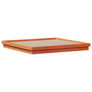 Massivholzbett Kiefer mit LED 200x200 cm