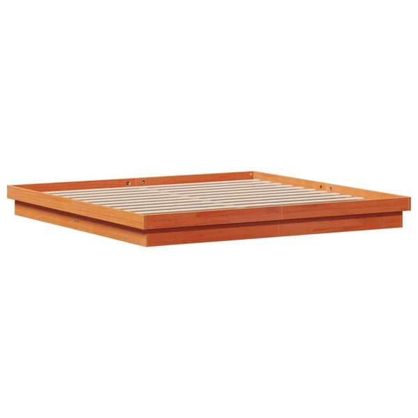 Massivholzbett Kiefer mit LED 200x200 cm