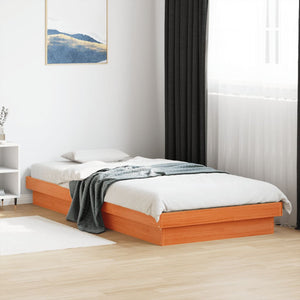 Massivholzbett Kiefer mit LED 90x190 cm