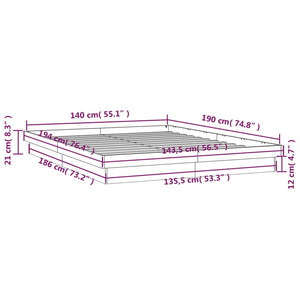 Massivholzbett 140x190 cm mit LED-Beleuchtung