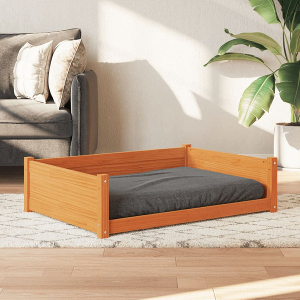Hundebett Kiefer Massivholz Wachsbraun