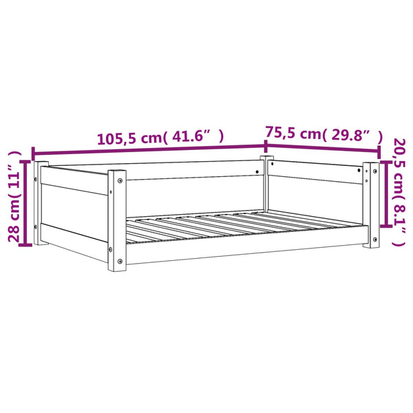 Hundebett Kiefer Massivholz Wachsbraun