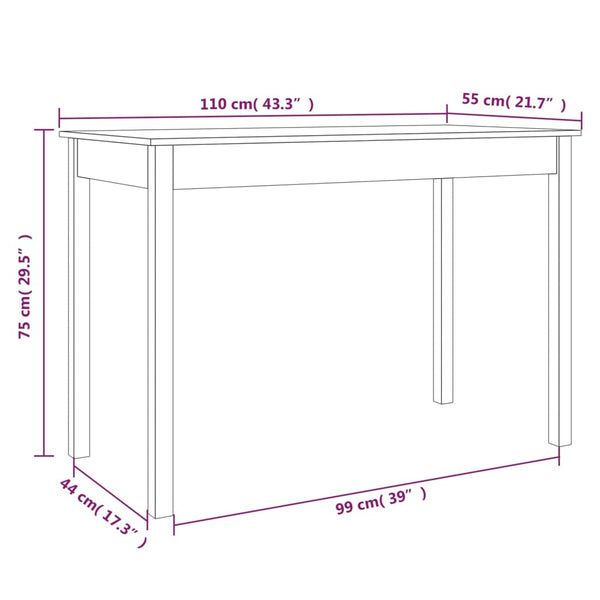 Esstisch Kiefer Massivholz Wachsbraun 110x55 cm