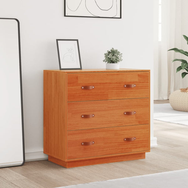 Sideboard Wachsbraun 80x40x75 cm Kiefer Massivholz