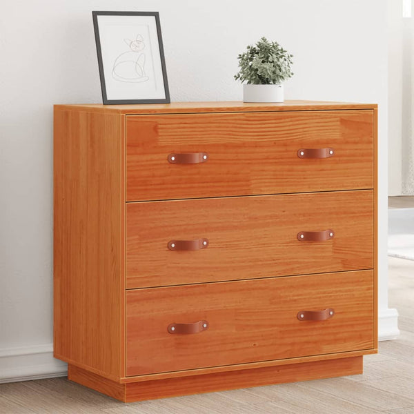 Sideboard Wachsbraun 80x40x75 cm Kiefer Massivholz