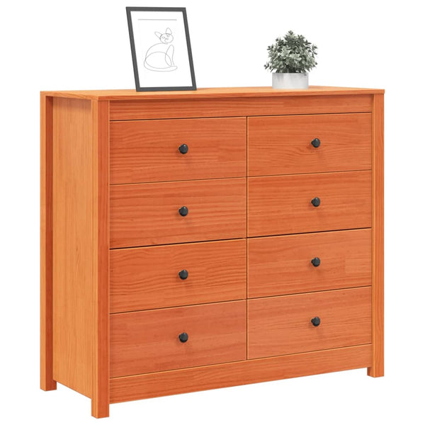 Beistellschrank Kiefer Massivholz Wachsbraun 100x40x90 cm
