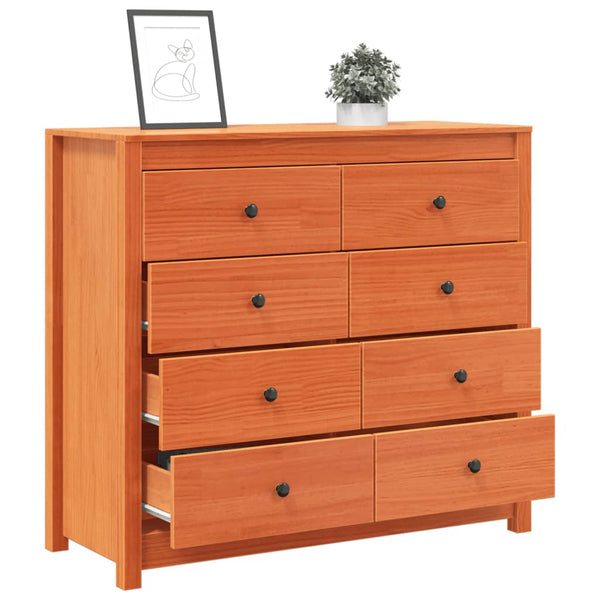 Beistellschrank Kiefer Massivholz Wachsbraun 100x40x90 cm