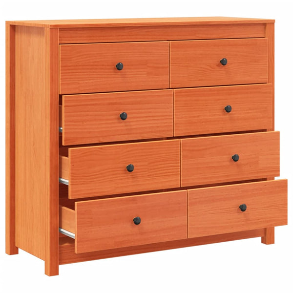 Beistellschrank Kiefer Massivholz Wachsbraun 100x40x90 cm
