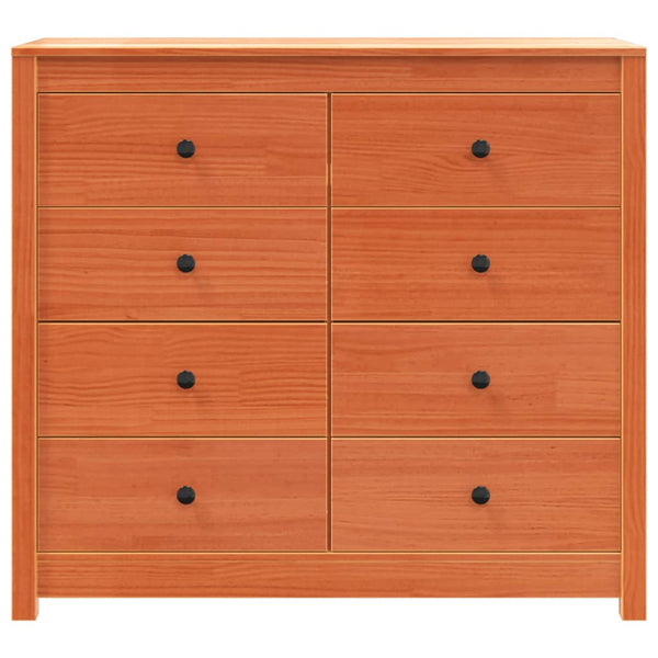 Beistellschrank Kiefer Massivholz Wachsbraun 100x40x90 cm