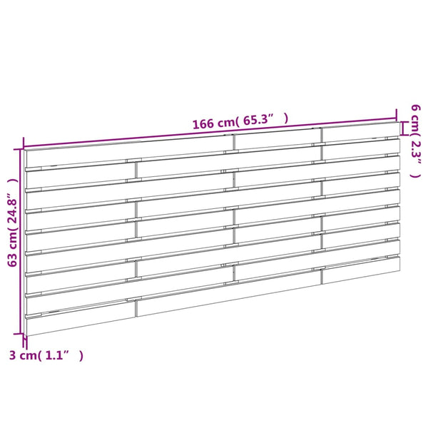 Wand Kopfteil 166cm Kiefer Massivholz