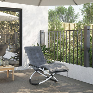 Sonnenliegen Auflage Grau Wildleder-Optik 160x50 cm