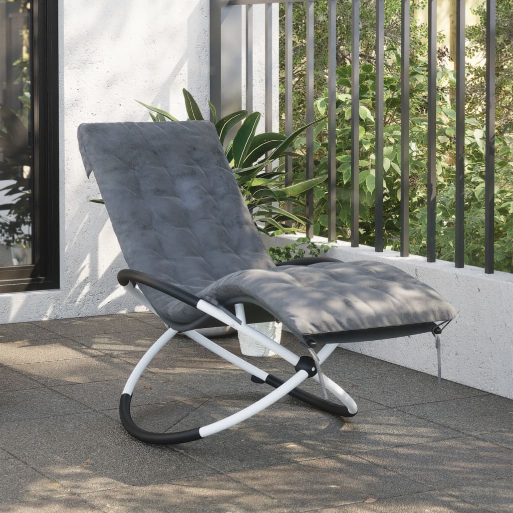 Sonnenliegen Auflage Grau Wildleder-Optik 160x50 cm