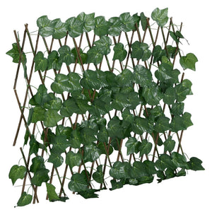 Erweiterbares Rankgitter mit künstlichem Weinlaub, 190x60 cm