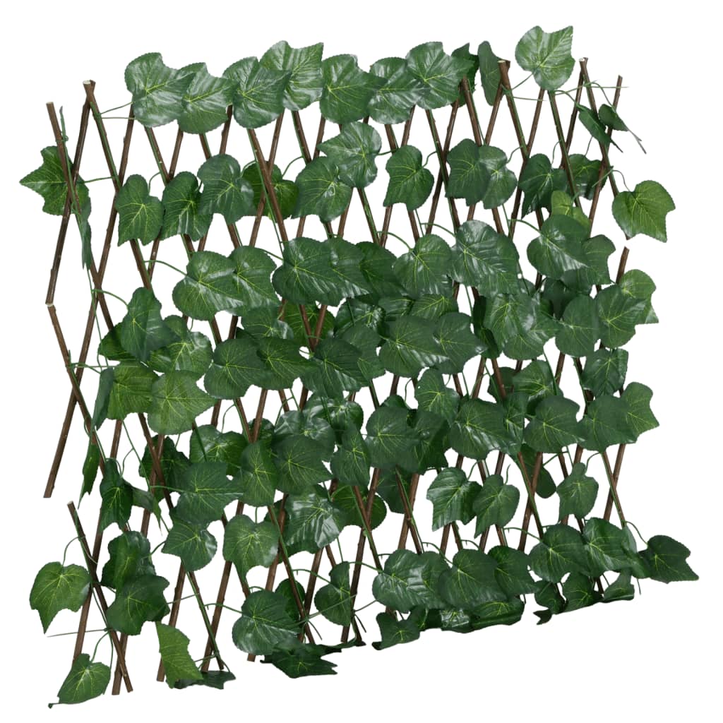 Erweiterbares Rankgitter mit künstlichem Weinlaub, 190x60 cm