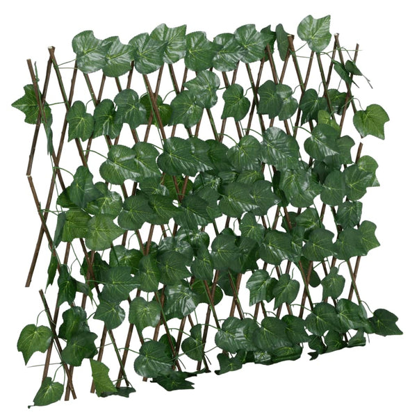 Erweiterbares Rankgitter mit künstlichem Weinlaub, 190x60 cm