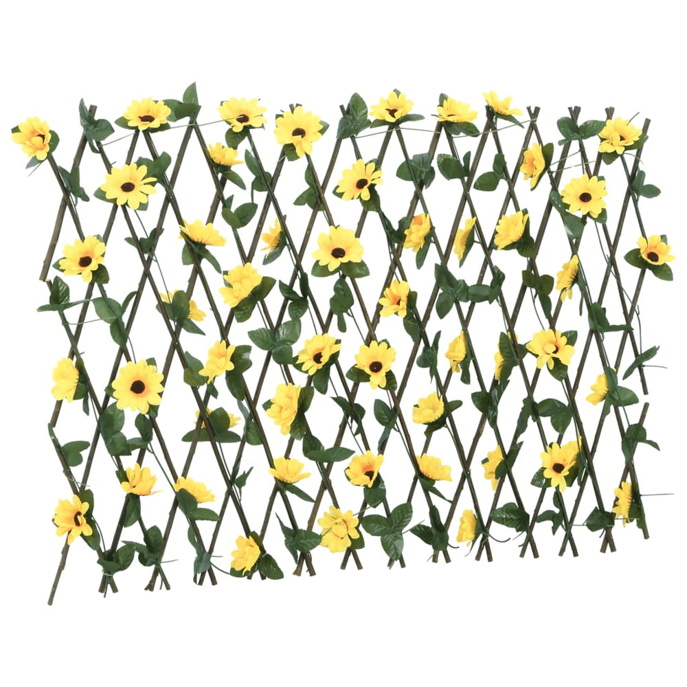 vidaXL Treillis avec feuilles de lierre artificielles extensible jaune 180x60 cm